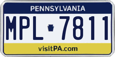 PA license plate MPL7811