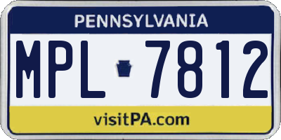 PA license plate MPL7812