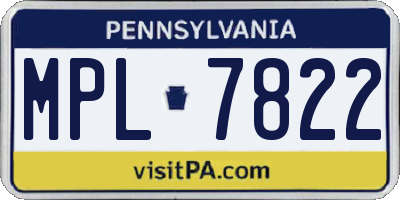 PA license plate MPL7822