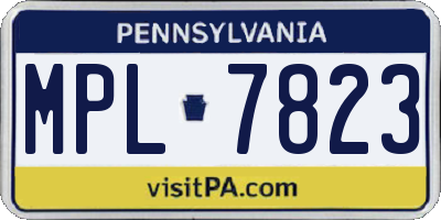 PA license plate MPL7823
