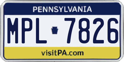 PA license plate MPL7826