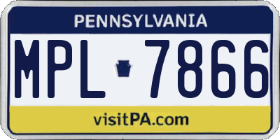 PA license plate MPL7866