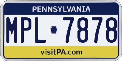 PA license plate MPL7878