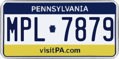 PA license plate MPL7879