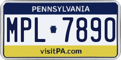 PA license plate MPL7890