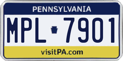 PA license plate MPL7901