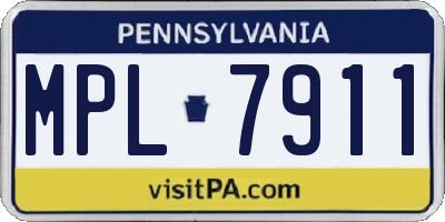 PA license plate MPL7911