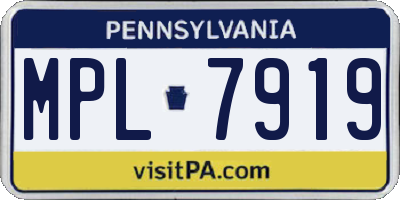 PA license plate MPL7919