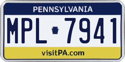 PA license plate MPL7941