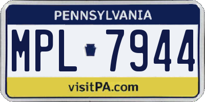PA license plate MPL7944