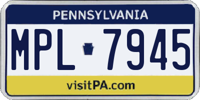 PA license plate MPL7945