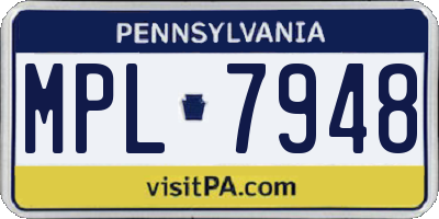 PA license plate MPL7948