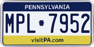 PA license plate MPL7952