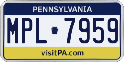 PA license plate MPL7959