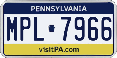 PA license plate MPL7966