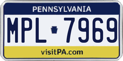PA license plate MPL7969