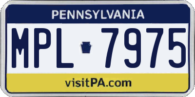 PA license plate MPL7975
