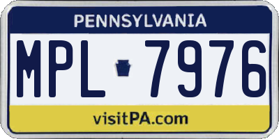 PA license plate MPL7976