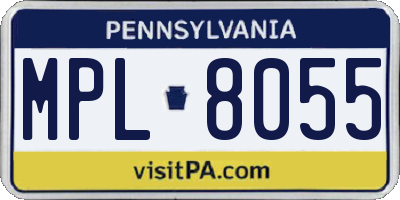 PA license plate MPL8055