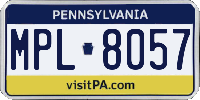 PA license plate MPL8057