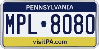PA license plate MPL8080