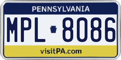 PA license plate MPL8086