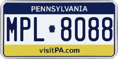 PA license plate MPL8088