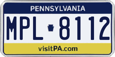 PA license plate MPL8112