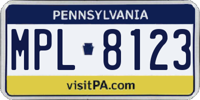 PA license plate MPL8123