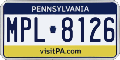 PA license plate MPL8126