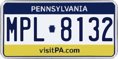 PA license plate MPL8132