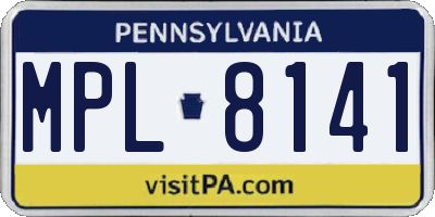 PA license plate MPL8141