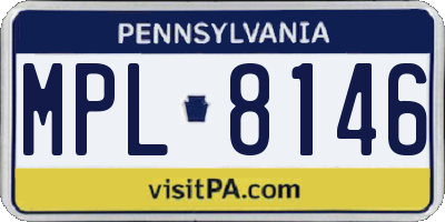PA license plate MPL8146