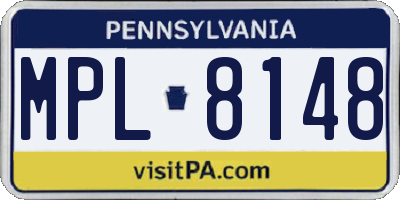 PA license plate MPL8148