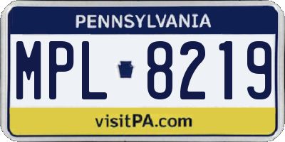 PA license plate MPL8219
