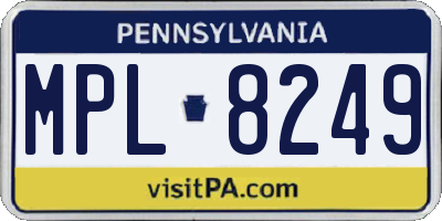 PA license plate MPL8249