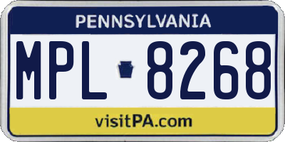 PA license plate MPL8268
