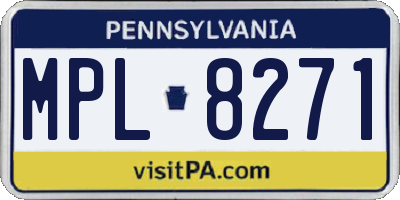 PA license plate MPL8271