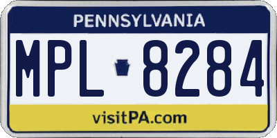 PA license plate MPL8284
