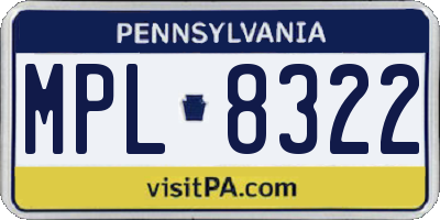 PA license plate MPL8322