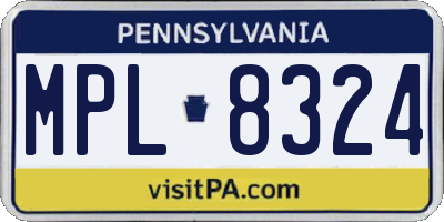 PA license plate MPL8324
