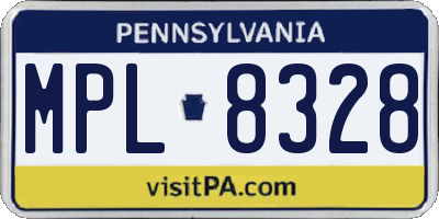 PA license plate MPL8328