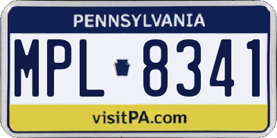 PA license plate MPL8341