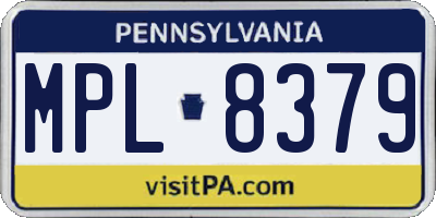 PA license plate MPL8379