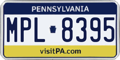 PA license plate MPL8395