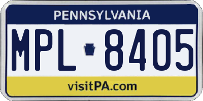 PA license plate MPL8405