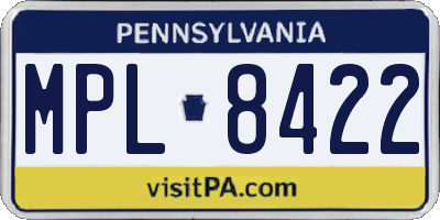 PA license plate MPL8422