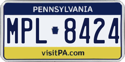 PA license plate MPL8424