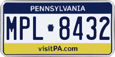 PA license plate MPL8432
