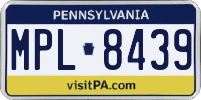 PA license plate MPL8439